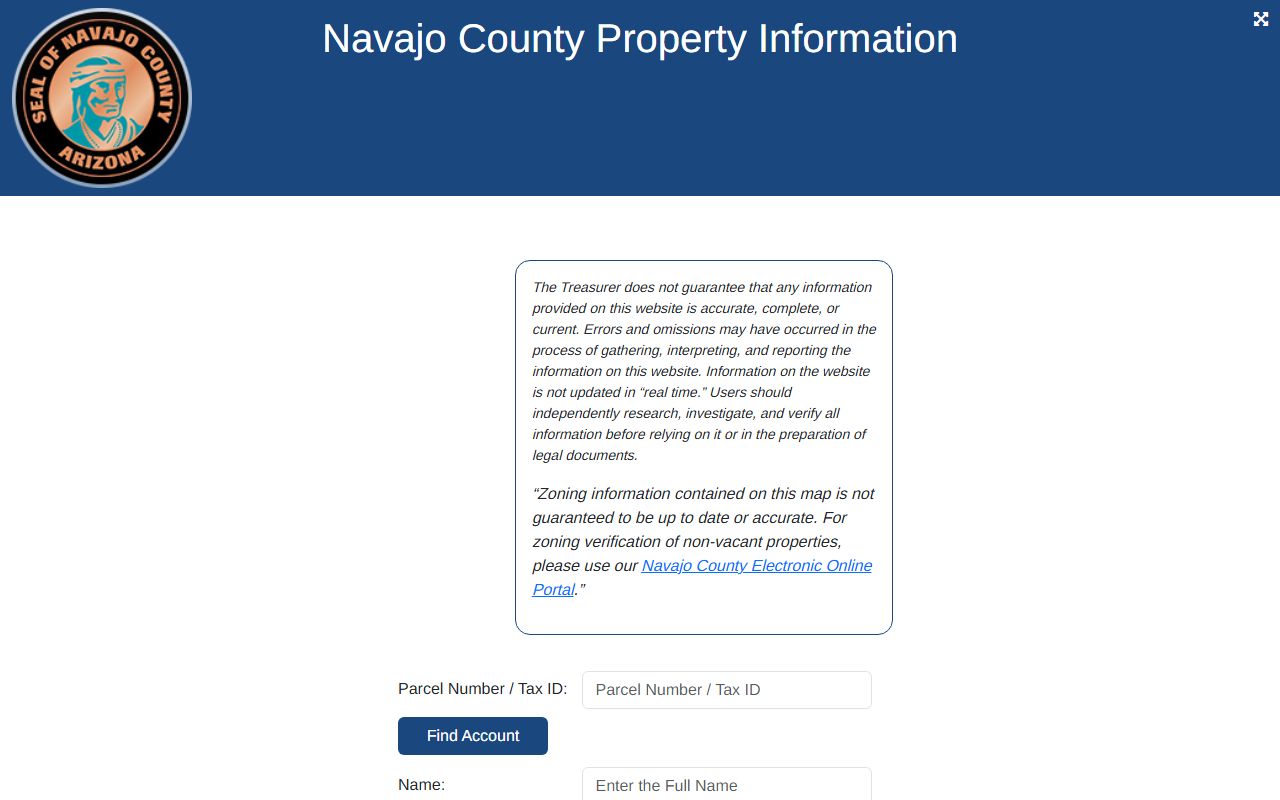 Navajo County property information search for people lookup